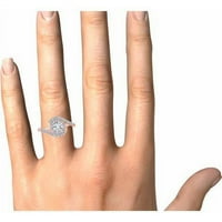 Carat TW Diamond Bypass Halo 14kt inel de logodnă din Aur Roz
