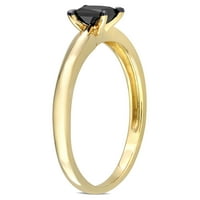 Carat TW diamant negru 14kt Aur Galben Negru placat cu rodiu Solitaire inel de logodna