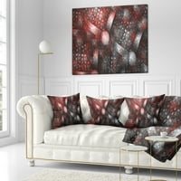 Designart Crystal Cell textură din oțel roșu-pernă abstractă-18x18