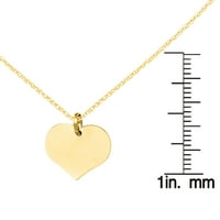 Primal aur Karat aur galben inima în formă de disc pandantiv cu cablu coarda lanț