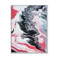 Designart 'compoziție abstractă de marmură în gri și roz i' modern Framed Canvas Wall Art Print