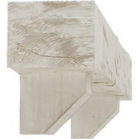 Ekena Millwork 6 H 8 D 48 W mână cioplit Fau lemn semineu Mantel Kit cu Ashford Corbels, Fabrica pregatit