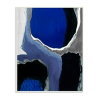 Stupell Industries Abstract masculin Cobalt Albastru Gri negru Design picturi neîncadrate Art Print Wall Art, 10x15