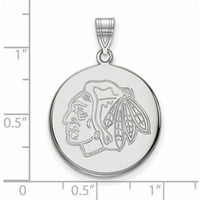 LogoArt NHL Chicago Blackhawks argint Sterling Disc mare pandantiv