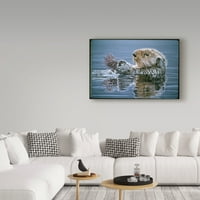 Marcă comercială Fine Art 'Sea Otter cu arici' Canvas Art de Ron Parker