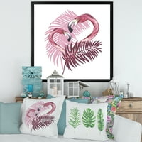 Designart 'Flamingo roz în vara tropicală II' imprimeu de artă cu cadru Tropical