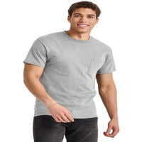 Hanes Essentials bărbați bumbac Buzunar T-Shirt lumina oțel s