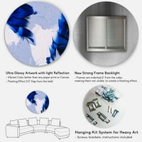 Designart 'Abstract white and Blue Grey Waves' modern Circle Metal Wall Art-Disc de 23