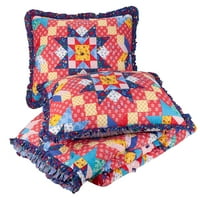 Pioneer Woman Multi-Color Starlight Patchwork 2 Piese Bumbac King Sham Set