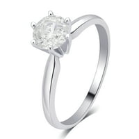 Inel de logodnă Arista ct Round Diamond Solitaire din Aur Alb de 14k