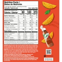 Puneți în umbră batoanele de fructe congelate Mango cu Tajin, fără OMG,fără Gluten, ambalate individual 2. fl oz fiecare, numărați