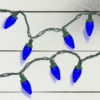 Northlight 50ct fațete albastru LED c lumini de Crăciun, 20.25 ft sârmă verde