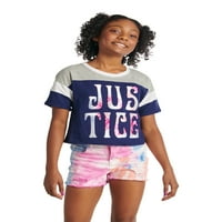 Tricou colorblock Cu mânecă scurtă Justice Girls, mărimi XS-XXL