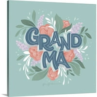 GreatBIGCanvas bunica de Gia Graham gri albastru roz 16 în. W 16 în. H Unframed Canvas Art Print Agățat Hardware Inclus