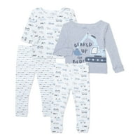 Cutie Pie Dreamers Baby & Infant Boys Pijamale Din Bumbac Cu Mânecă Lungă, Set Din 4 Piese
