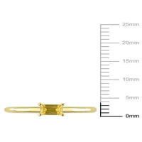 Carat T. G. W. baghetă-Cut safir galben 10kt Aur Galben Solitaire inel