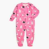 Justiție Fete Buton Fata Onesie Pijama Sleepwear, Dimensiuni 5 - & Plus