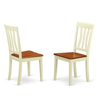 - Whi-W antic bucătărie scaun din lemn scaun cu zară și cireșe finisaj-Set de 2