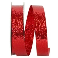 Hârtie Crăciun roșu din plastic cracare gheață panglică, 25yd 0.62 in, 1 pachet