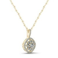 3 8CT TW diamant 10k aur galben floare Halo colier