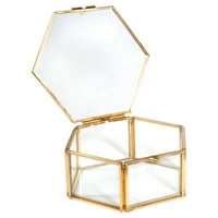 Acasă detalii Vintage hexagon Sticlă Suvenir Bo în aur