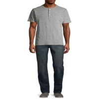 George Men ' s maneca scurta texturate Henley-Pack