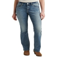 Silver Jeans Co. Blugi pentru femei Elyse Mid Rise Slim Bootcut, dimensiuni talie 24-36