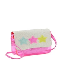 Wonder Nation Girls ' Star Shine Tinted Clear Mini Me Crossbody Bag