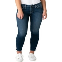 Silver Jeans Co. Blugi Skinny Elyse Mid Rise pentru femei, dimensiuni talie 24-36