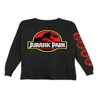 Jurassic Park Boys Logo Clasic Cu Mânecă Lungă Tricou Grafic Dimensiuni 4-18