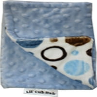 Lil ' Cub Hub cercuri albastre și maro Minky cu Baby Blue Dimple Dot Minky salopetă solidă reversibilă și reglabilă