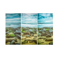 Joseph Giacalone 'Rock Sea Sky Triptych' Canvas Art