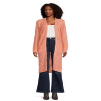 Fără Limite Juniori Pointelle Duster Cardigan Pulover, Ușor