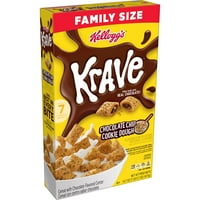 Kellogg Krave Chocolate Chip Cookie aluat cereale pentru micul dejun rece, 16. oz