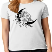 Tricou grafic pentru femei Graphic America Crescent Moon Flowers