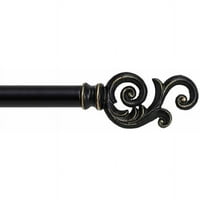 Bali 1 Scroll decorative Cortina Rod Set, Negru, 36-66 sau 66-120