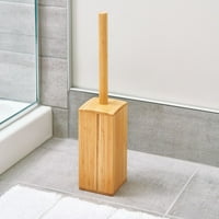 set perie și suport pentru vas de toaletă din bambus iDesign Formbu - 3.6 3.6 17.5