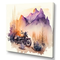 Designart motocicletă parcată în deșert IV Canvas Wall Art