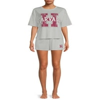 Grayson Social pentru femei și femei Plus Size Harvard Sleep tricou și pantaloni scurți Set, 2 piese