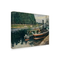Marcă comercială Fine Art 'barje la Pontoise' Canvas Art de Camille Pissarro