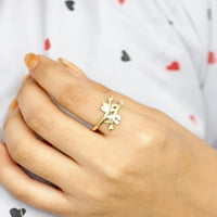 JewelersClub 14k aur peste argint frunze prietenie inel pentru femei