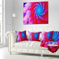 Designart Rotativ roșu roz Fractal floare-Floral arunca perna-18x18