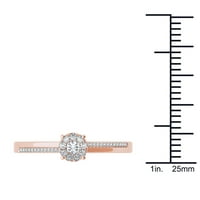 Carat T. W. diamant 10kt inel de logodna Cluster de Aur Roz