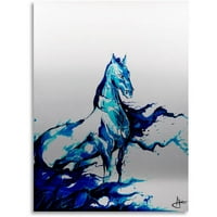 Marcă comercială Fine Art Poseidon Canvas Art de Marc Allante, aluminiu periat plutitor 16x22