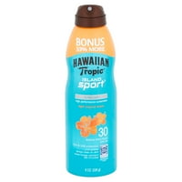 Hawaiian Tropic Island Sport Light Tropical Scent protecție solară spectru larg, SPF 30, oz