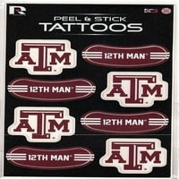 Texas A & M Aggies Peel & Stick Tatuaje Temporare
