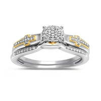 Mireasa Pentru Totdeauna 0. Carat T. W. inel de nunta cu diamante din argint Sterling
