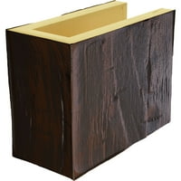 Ekena Millwork 6 H 8 D 48 W mână cioplit Fau lemn semineu Mantel Kit w Alamo Corbels, Premium Hickory