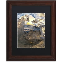 Marcă comercială Fine Art 'Through an Iceberg' Canvas Art de Michael Blanchette fotografie, negru mat, cadru din lemn