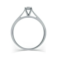 Pentru Totdeauna Mireasa Carate TW Rotund Diamant Sterling Argint Miracol Placa Logodna Solitaire Inel